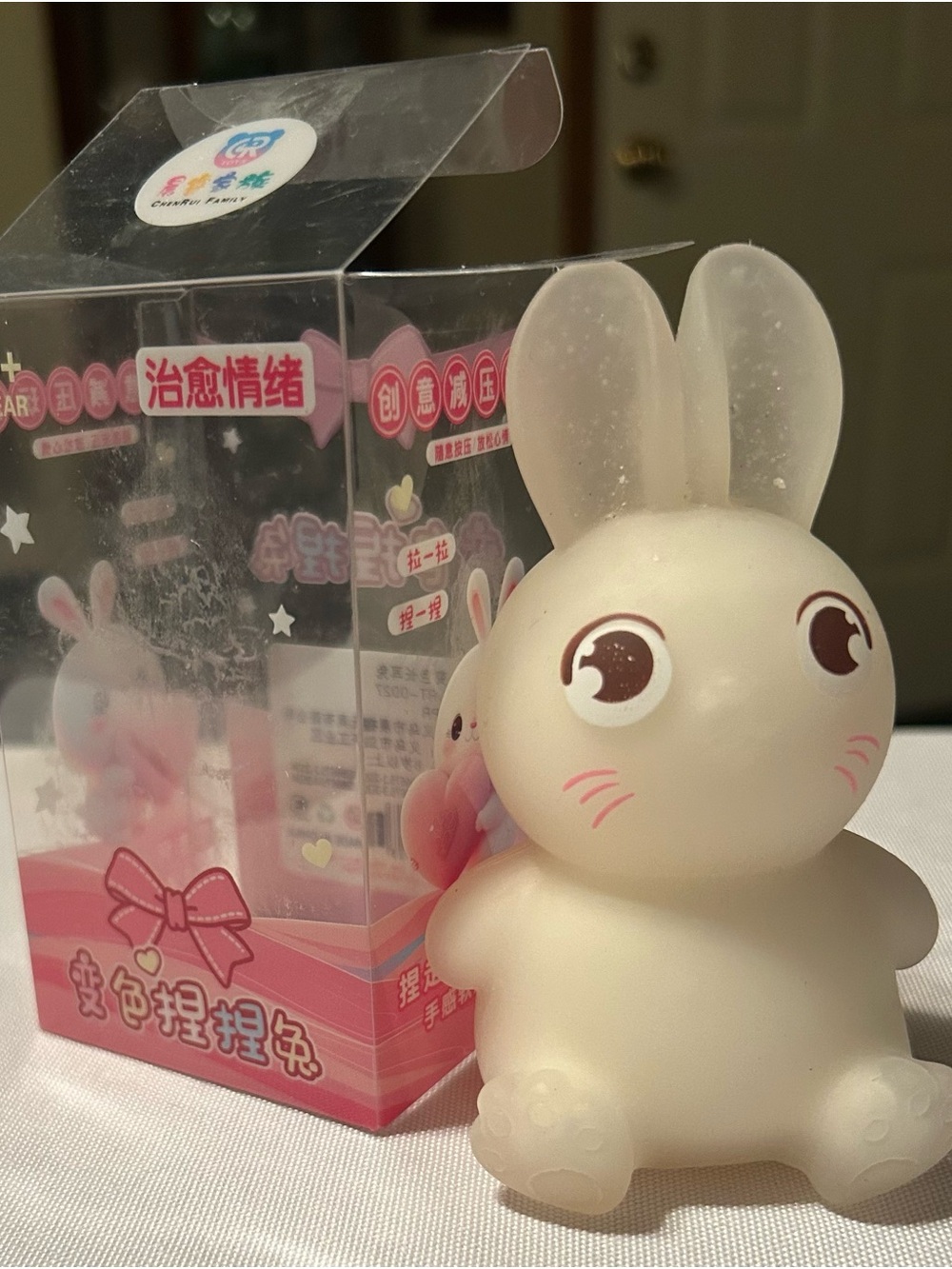 White Bunny Squishy for Kids - Soft Rabbit
